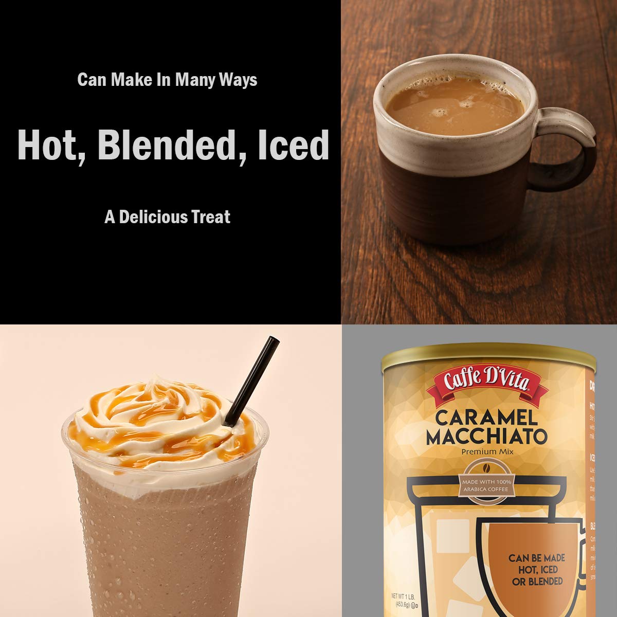 Amazon.com : Caffe D'Vita Caramel Macchiato Instant Coffee Powder